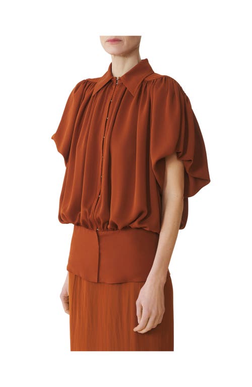 Lanvin Puffed-sleeve Button Top In Gold