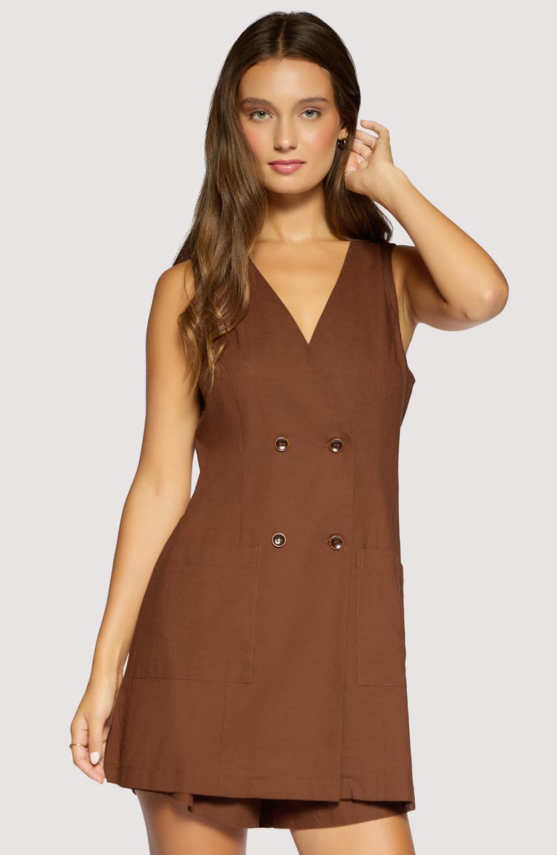 Lost + Wander Inez Sleeveless Skort Romper, Alternate, color, Brown