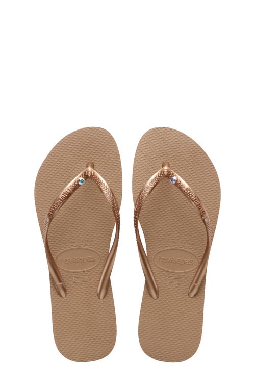Havaianas Slim Crystal Ii Flip Flop In Brown