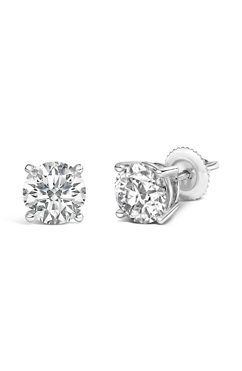 Haus of Brilliance 14K White Gold 2 1/2 Cttw Lab Grown Diamond Solitaire Stud Earrings, Alternate, color, White