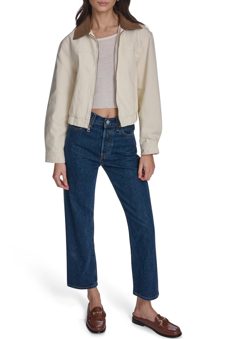 Corduroy Collar Chore Jacket, Alternate, color, ECRU
