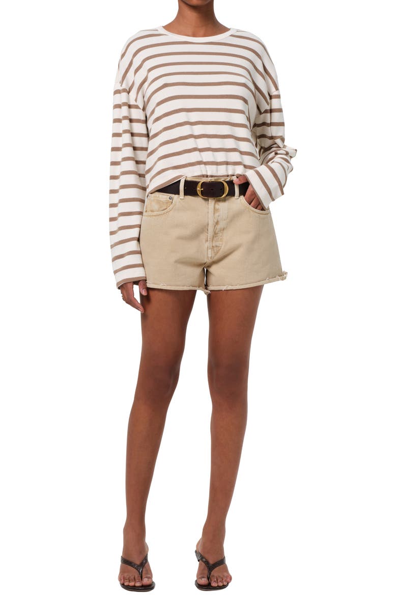 Citizens of Humanity Marlow High Waist Denim Cutoff Shorts, Alternate, color, Hempseed