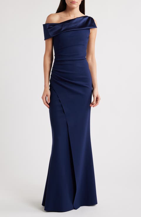 Koppany Ruched Off the Shoulder Mermaid Gown