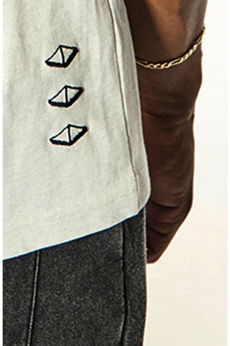 The 00:00 Essentials Oversize Cotton Graphic T-Shirt, Alternate, color, WHITE MARL