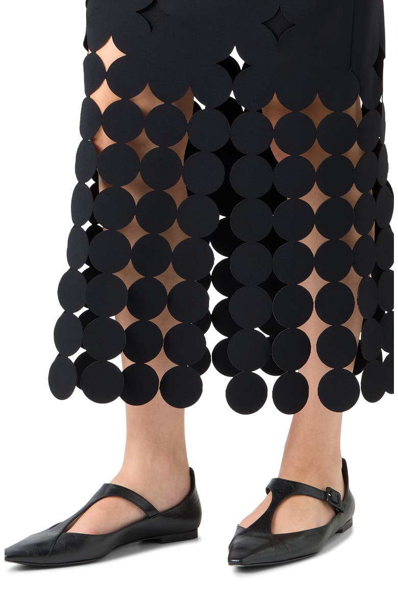 Dot Cutout Skirt, Alternate, color, BLACK