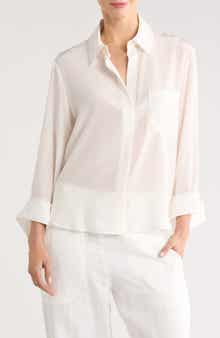 TWP New Morning After Silk Button-Up Shirt
