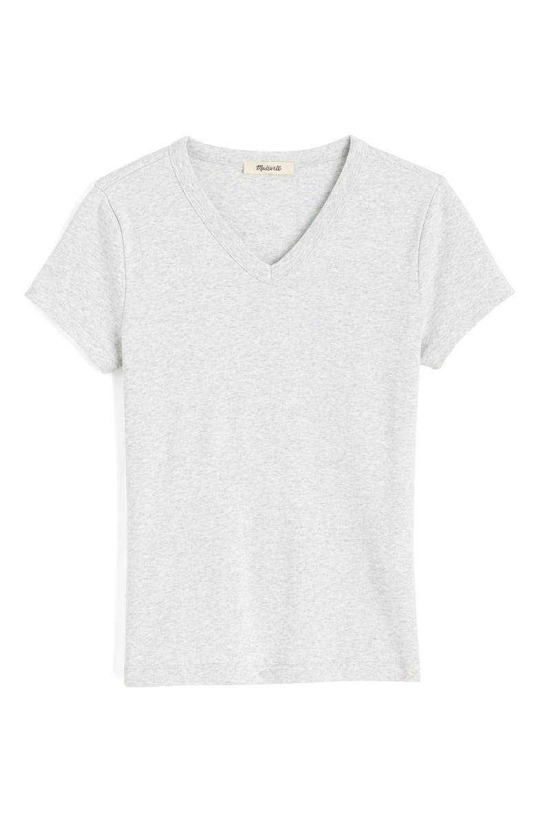 Madewell V-Neck Baby Tee, Alternate, color, Heather Slate