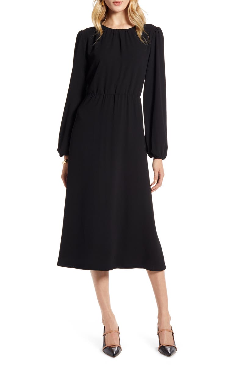 Halogen<sup>®</sup> Long Sleeve Midi Dress, Main, color, 