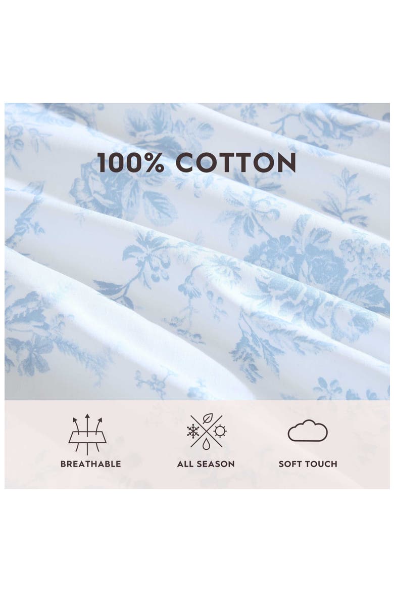 Walled Garden 200 Thread Count Cotton Percale Sheet Set, Alternate, color, LIGHT BLUE