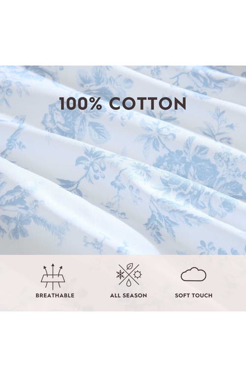 Laura Ashley Walled Garden 200 Thread Count Cotton Percale Sheet Set In Blue