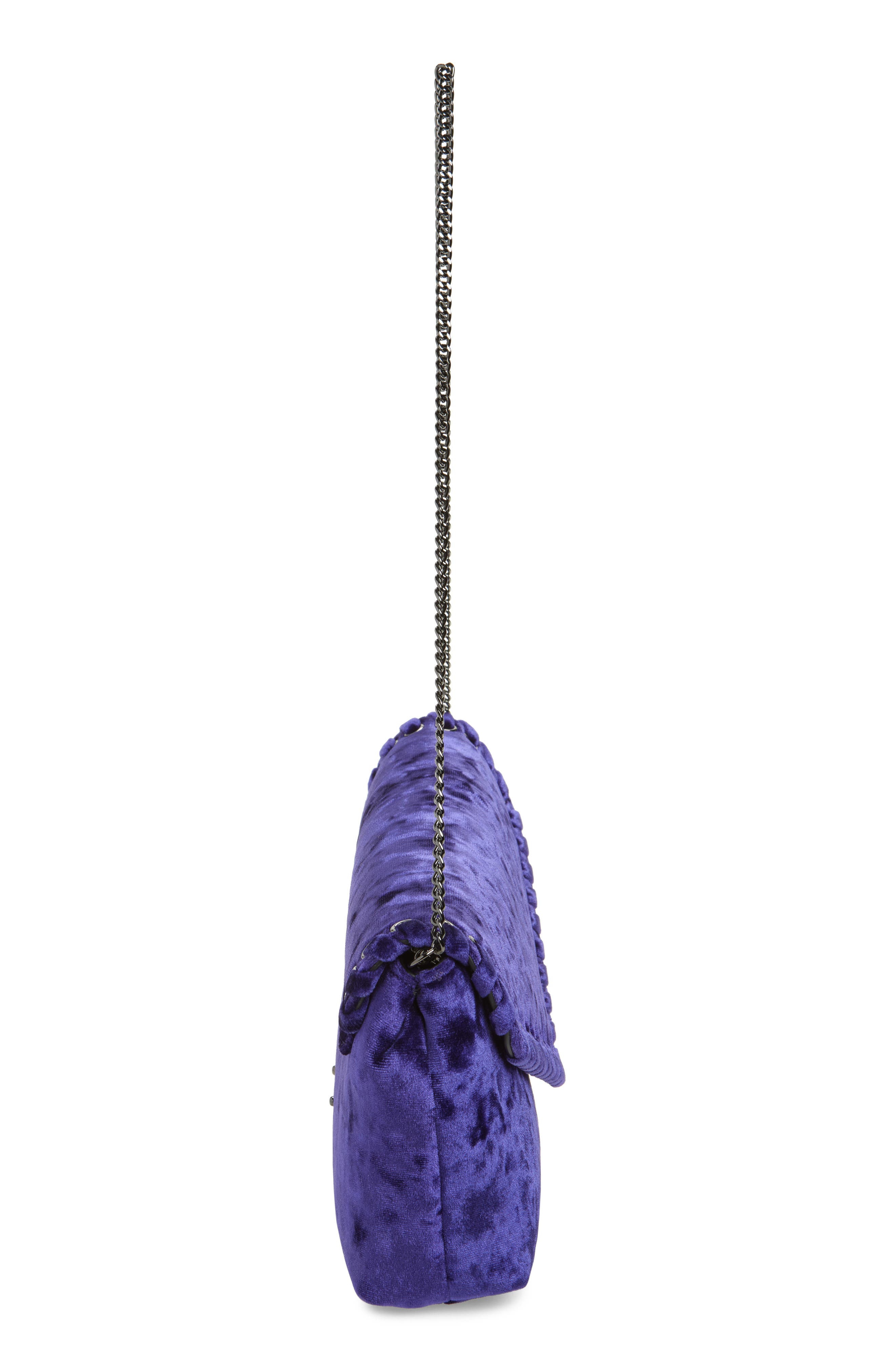 Rebecca Minkoff Whipstitch Velvet Clutch, Alternate, color, 