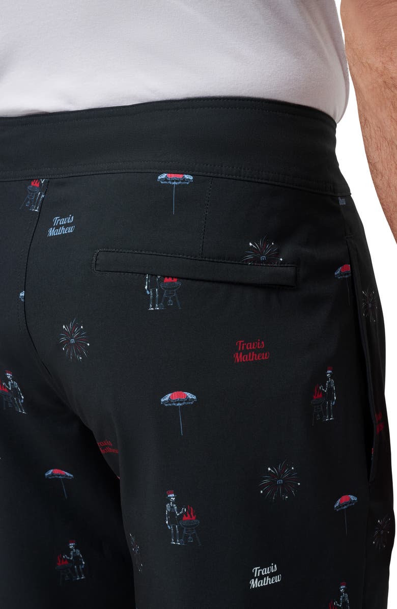 TravisMathew Red White & Booyah Board Shorts, Alternate, color, 