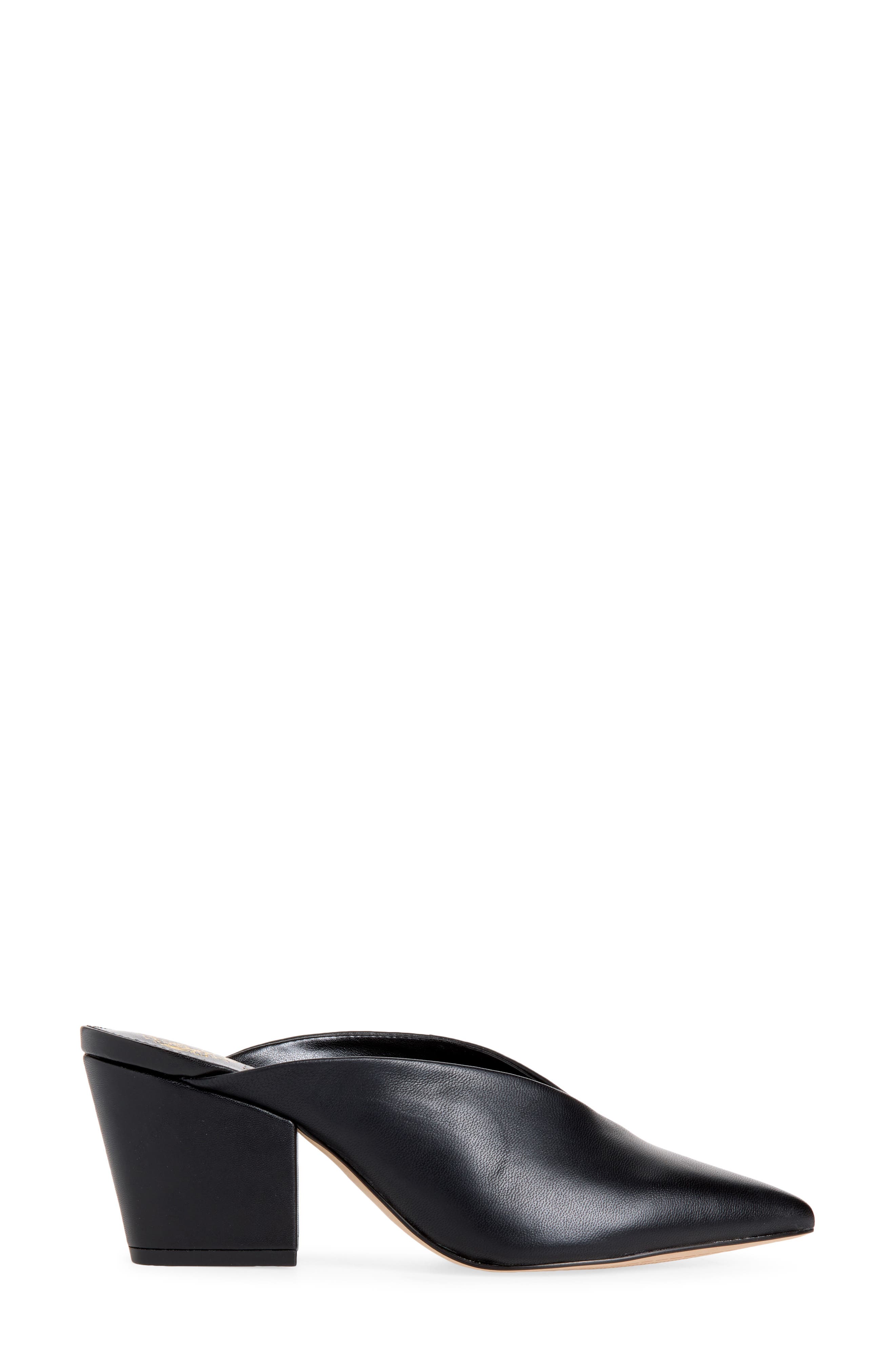 Lesleey Leather Pointed Toe Mule, Alternate, color, BLACK