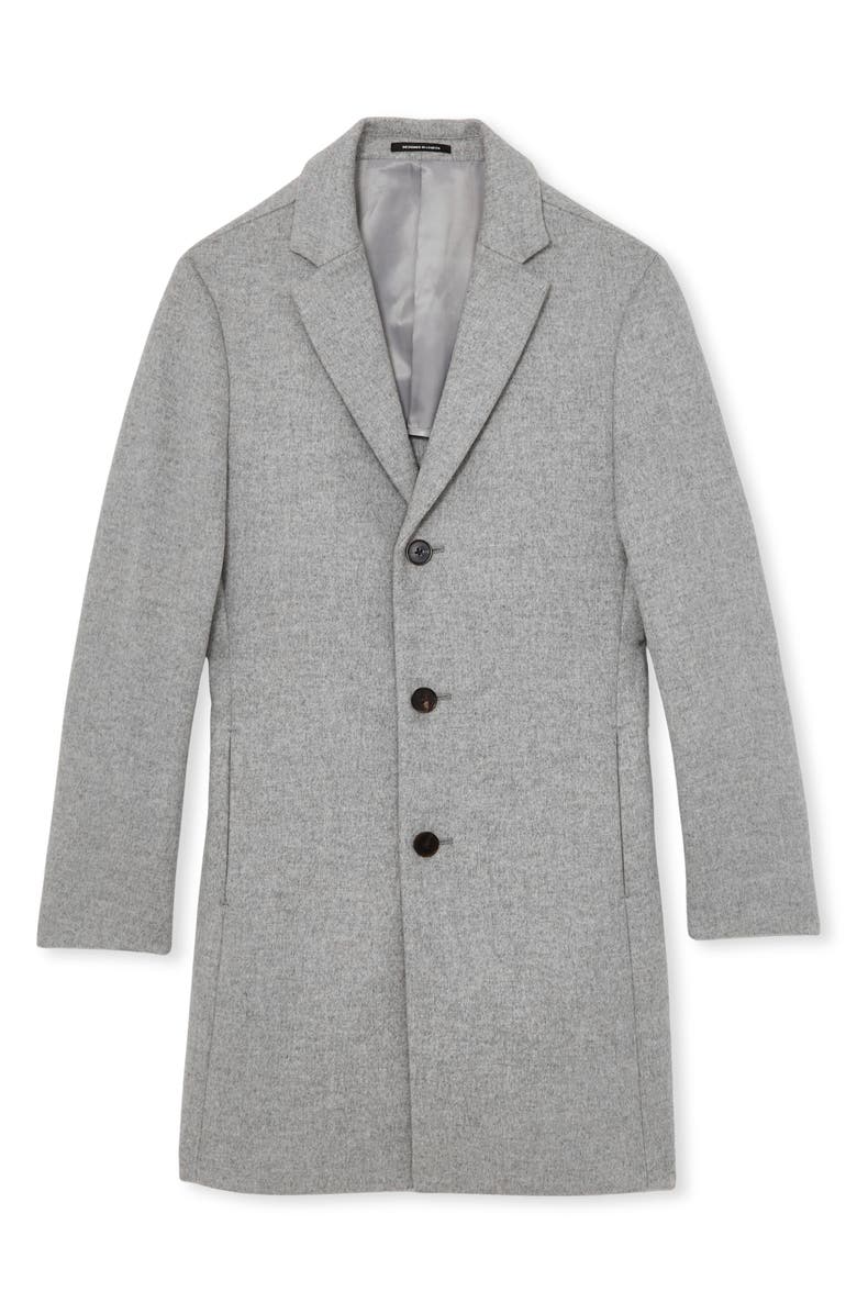 Reiss Gable Felted Wool Blend Overcoat, Alternate, color, Soft Grey