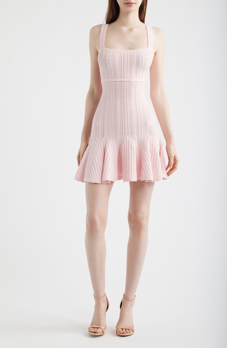 LoveShackFancy Tabatha Pointelle Minidress, Main, color, Peach Sorbet