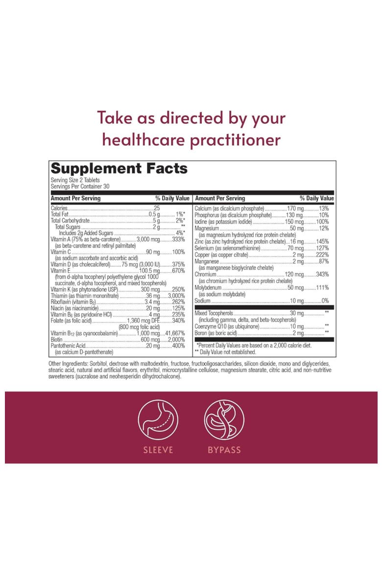 Chewable Advanced Multi Vitamin Without Iron High Potency Daily Multivitamin 60 Count, Alternate, color, None