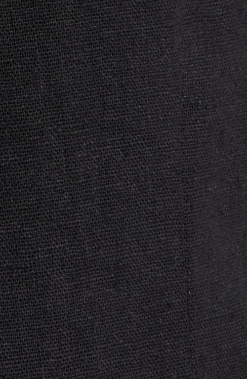 Steve Madden Wesley Linen Blend Button-up Vest In Black