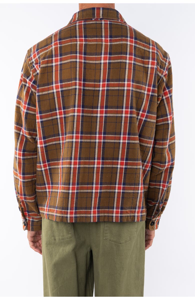 ARIKO Bucky Flannel Over Shirt, Alternate, color, Brown / Orange