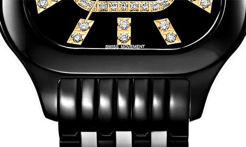 Michele Meggie Noir Diamond Dial Bracelet Watch, 29mm In Black