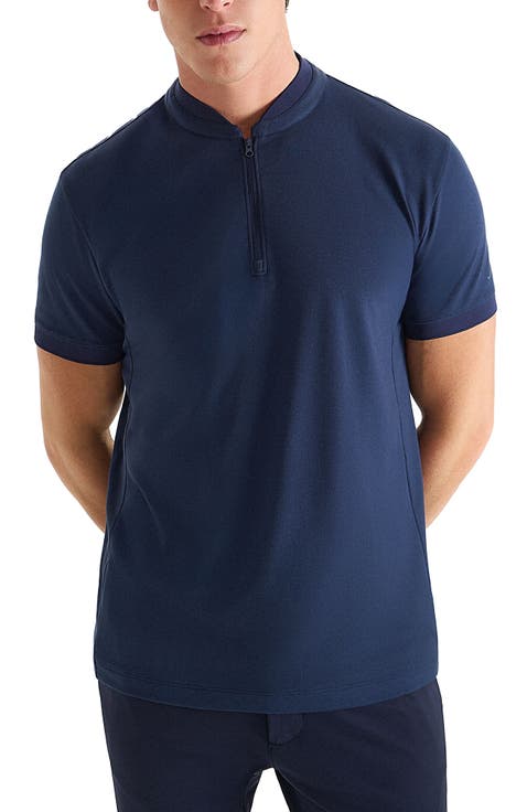 Pima Cotton Tech Piquet High Neck Polo