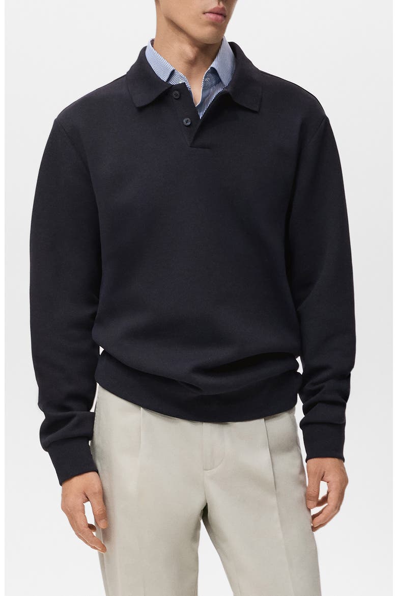Regular Fit Polo Sweatshirt, Main, color, NAVY