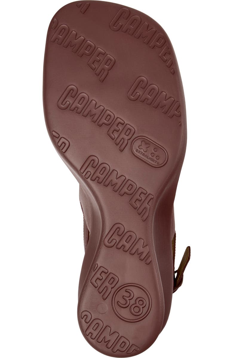 Camper Louise 2-Strap Slingback Wedge Sandal, Alternate, color, Burgundy