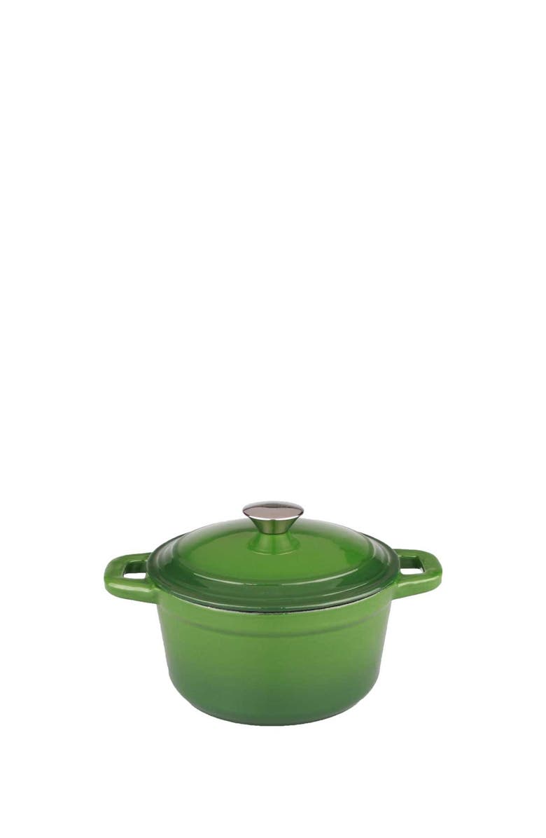 BergHOFF 3 Quart Green Cast Iron Covered Stockpot, Main, color, Green