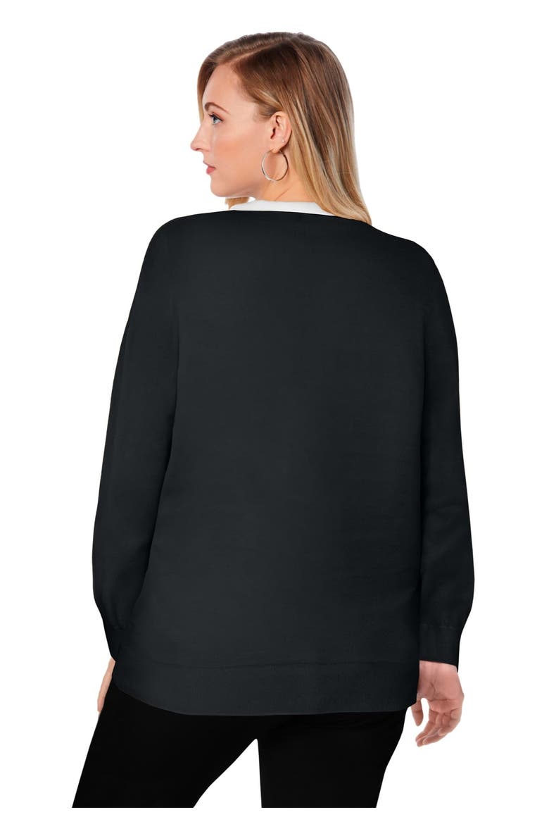Tie Neck Sweater, Alternate, color, BLACK
