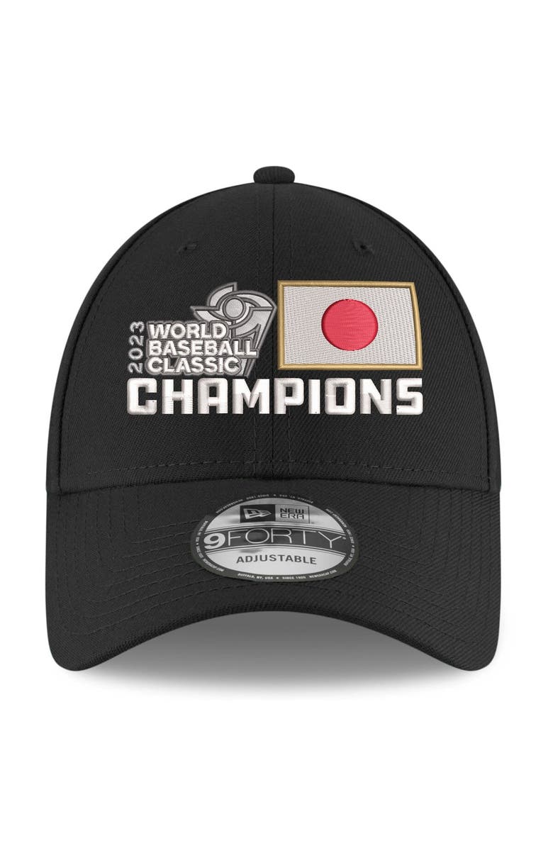 New Era Men's New Era Black Japan Baseball 2023 World Baseball Classic Champions Locker Room Replica 9FORTY Adjustable Hat, Alternate, color, Black