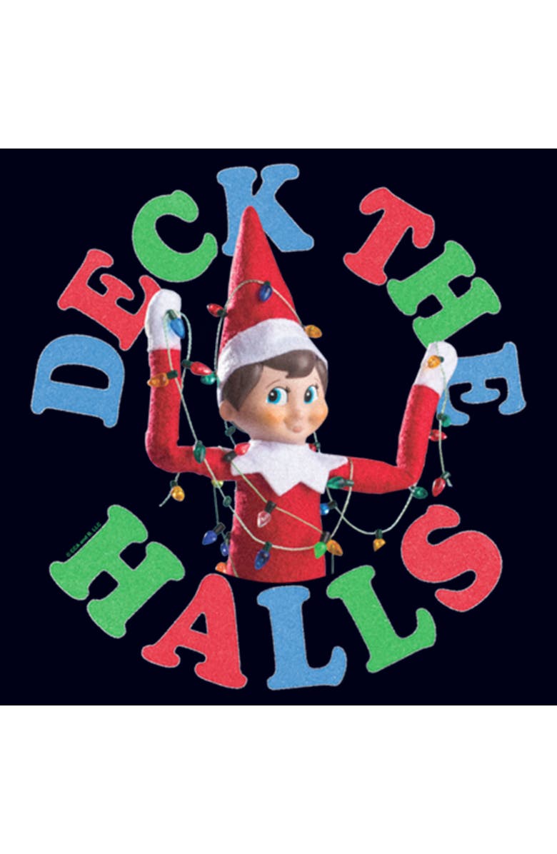 THE ELF ON THE SHELF Women's The Elf on the Shelf Deck the Halls Graphic T-Shirt, Alternate, color, Navy Blue