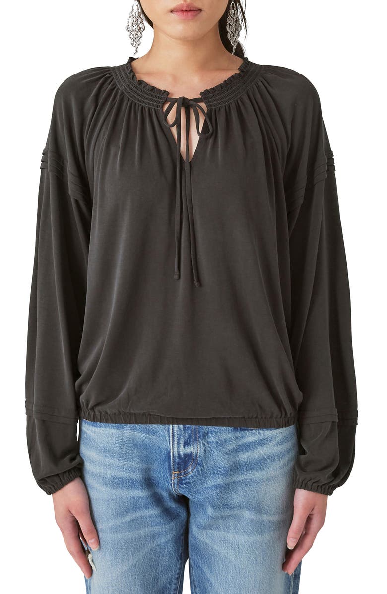 Lucky Brand Sandwashed Blouson Top, Main, color, 