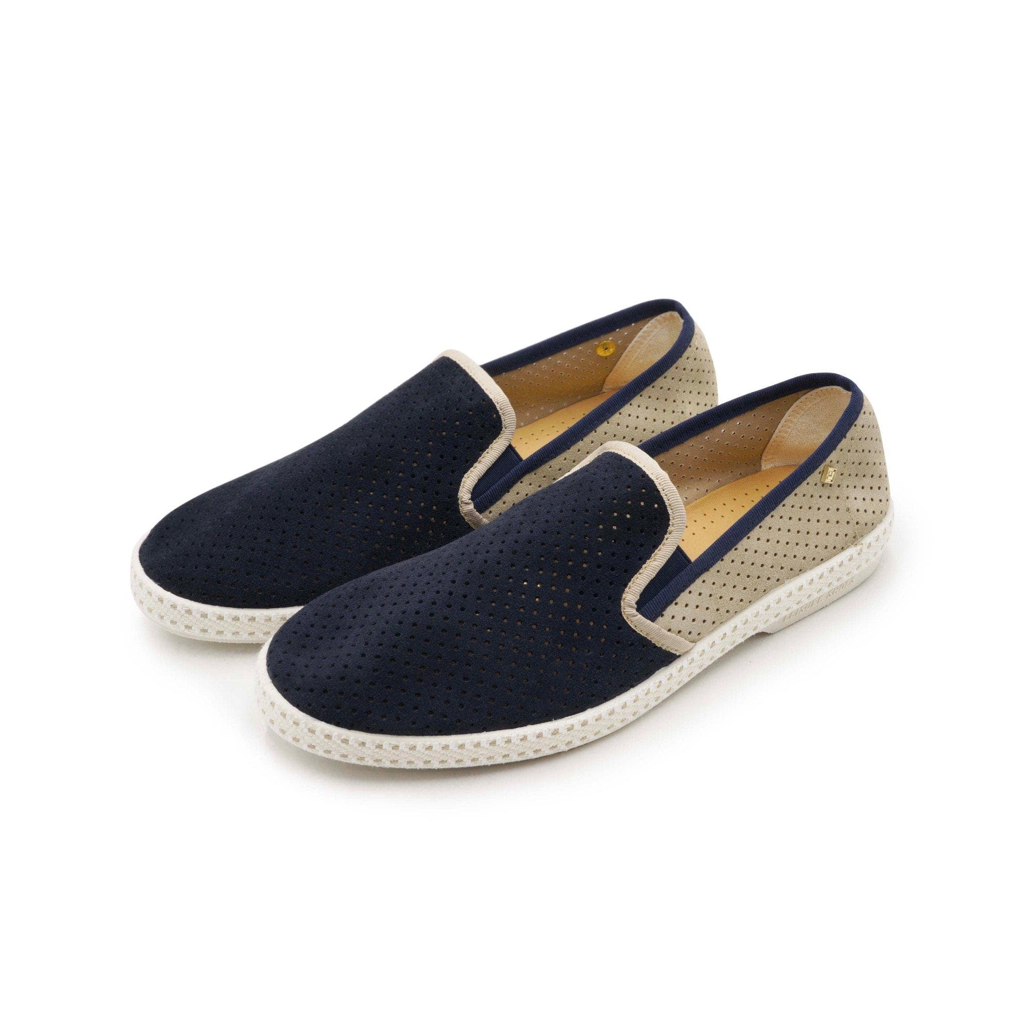 Rivieras Classic Match Suede Slip-On Loafer, Alternate, color, Beige & Navy