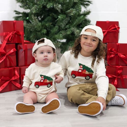 Sweet Wink Christmas Truck Patch Sweatshirt In Pink