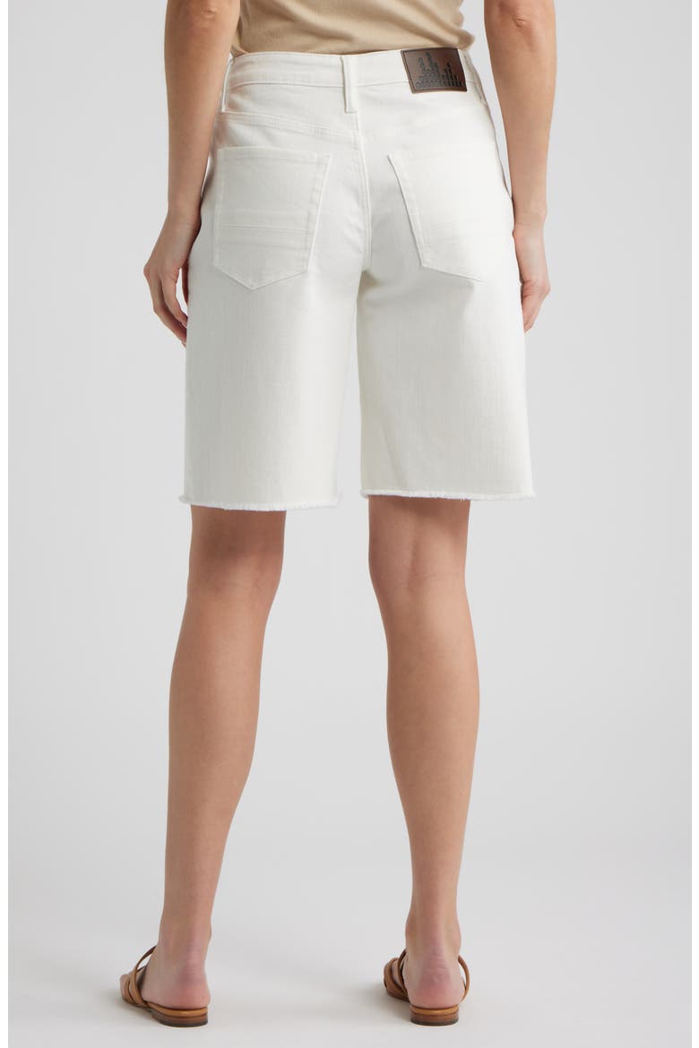 Frayed Denim Bermuda Shorts, Alternate, color, IVORY