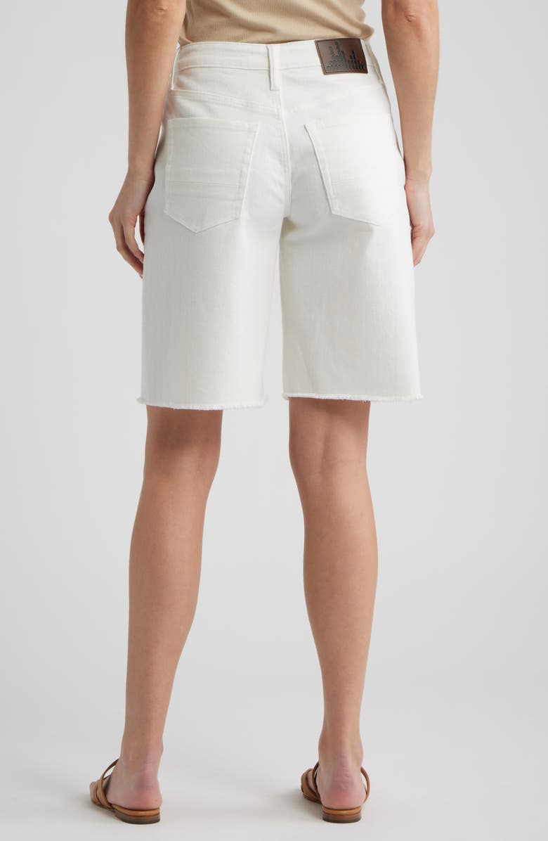 CITY BLUES Frayed Denim Bermuda Shorts, Alternate, color, Ivory