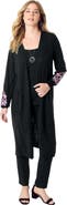 Roaman's Embroidered Duster Cardigan