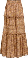 Isabel Marant Étoile Volomia Mixed Print Tiered Cotton Maxi Skirt