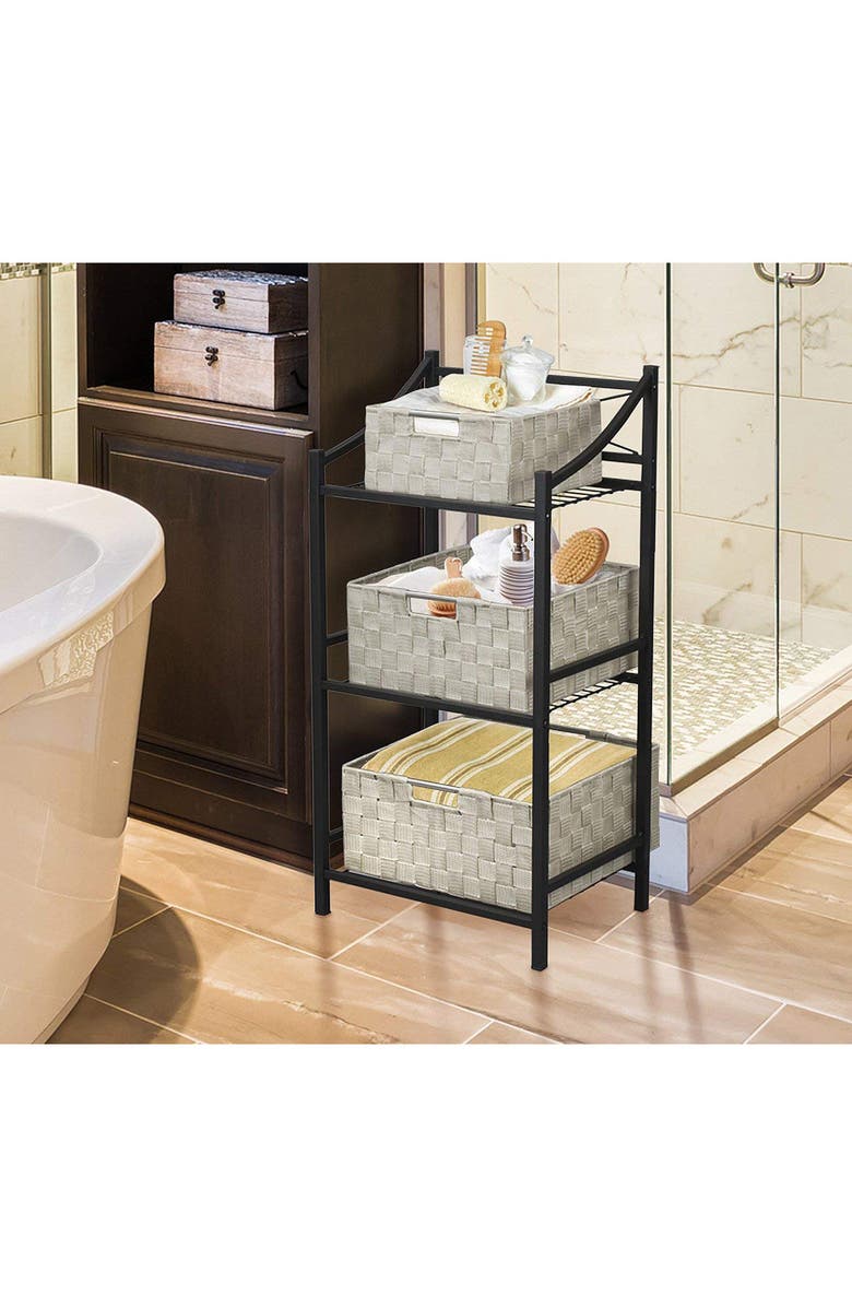 SORBUS Weave 3-Piece Stacking Basket Set, Alternate, color, 