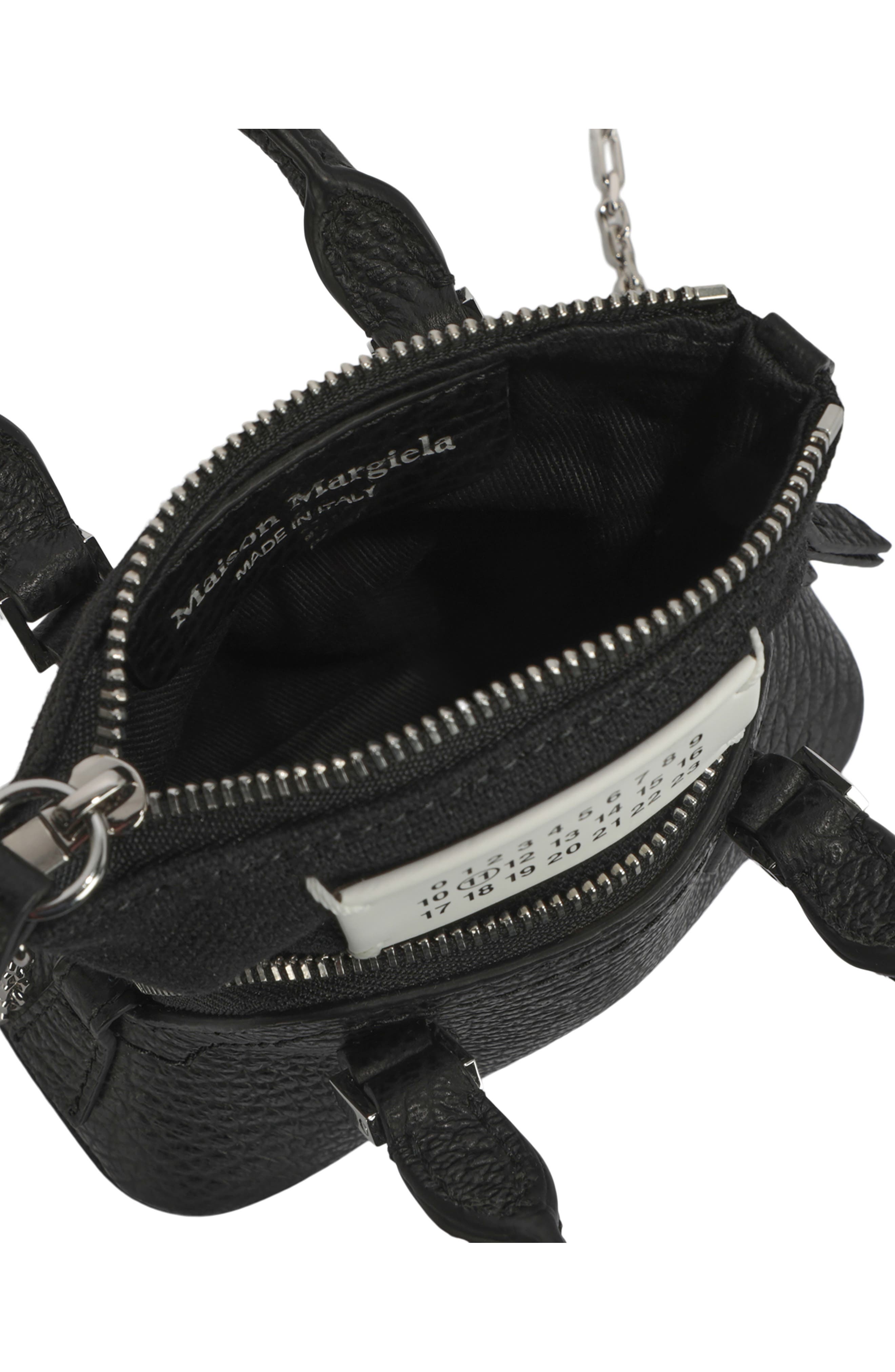 Maison Margiela Micro 5AC Leather Top Handle Bag, Alternate, color, Black