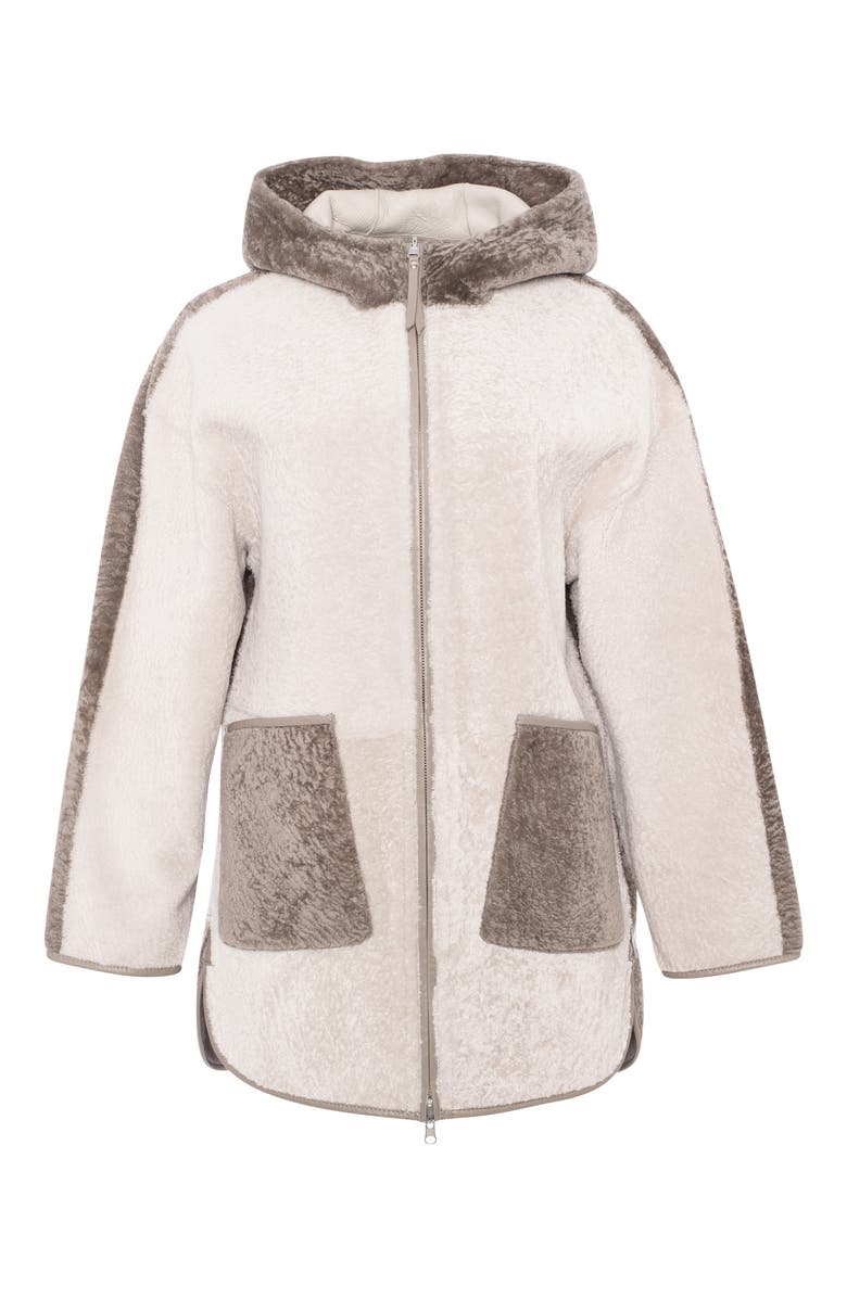 GORSKI Textured Genuine Shearling Parka, Alternate, color, Beige/Taupe