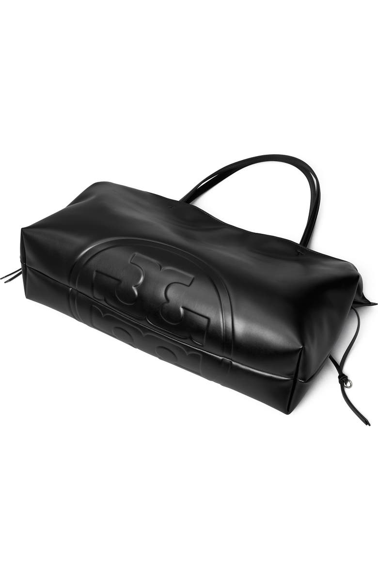 Tory Burch Ella natuura<sup>™</sup> Drawstring Tote, Alternate, color, Black