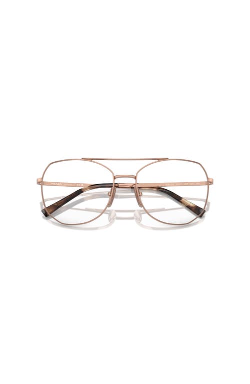 Prada 54mm Irregular Optical Glasses In Gold