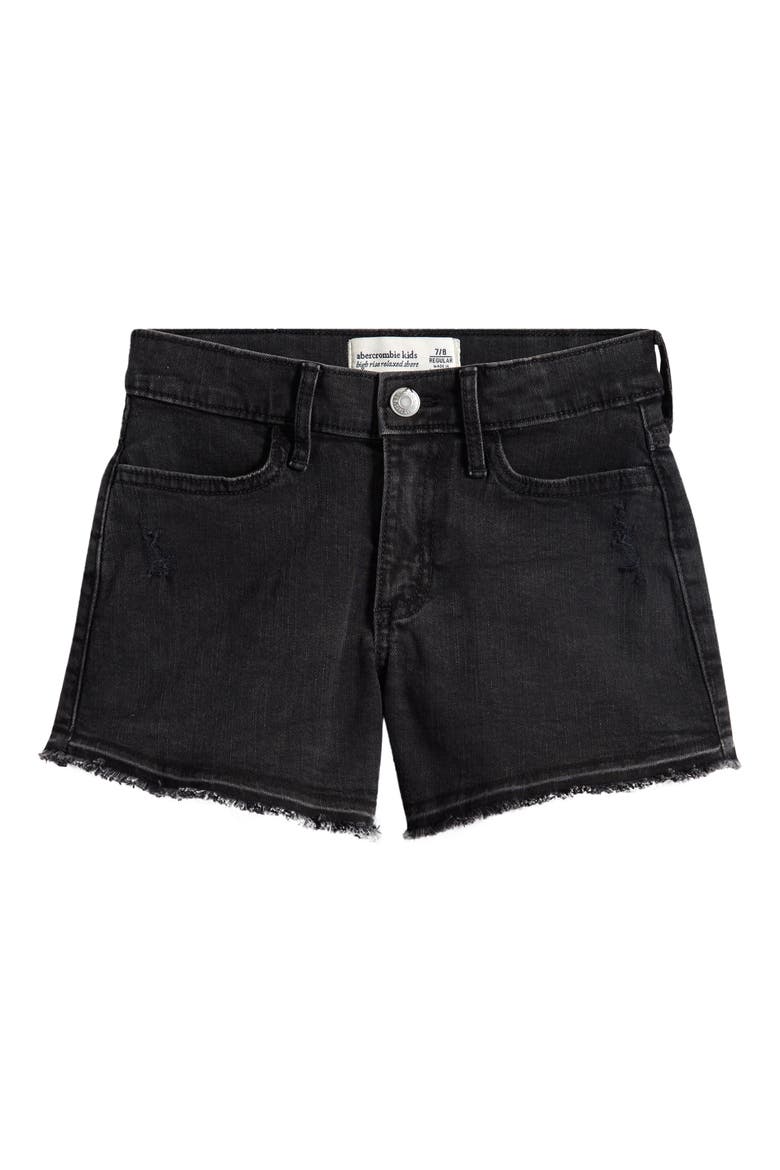 Kids' High Waist Relaxed Denim Shorts, Main, color, MARSH