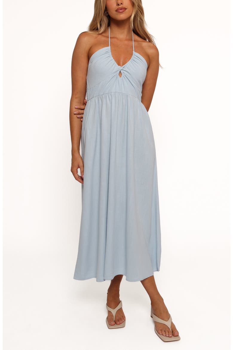 Tanner Linen Maxi Dress, Main, color, LIGHT BLUE