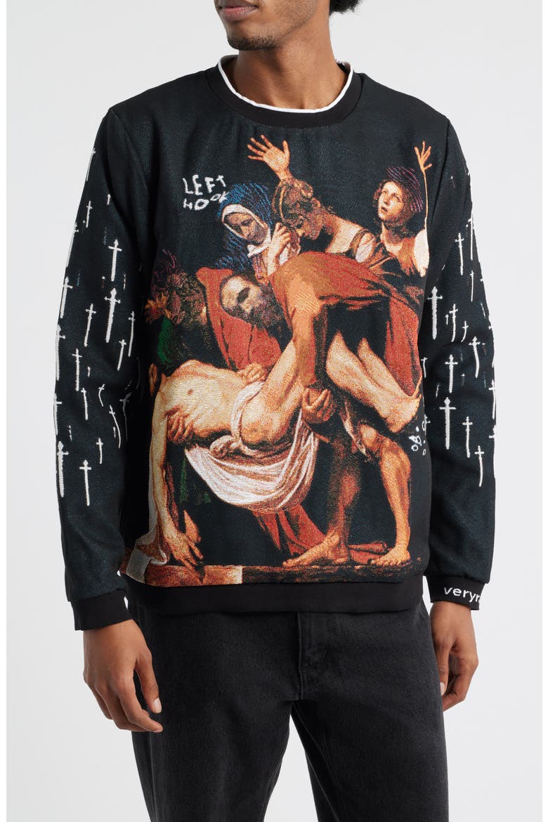 Entombment Crewneck Sweatshirt, Main, color, BLACK