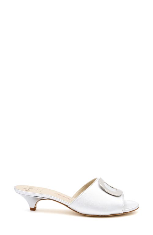Amalfi By Rangoni Dalmazia Kitten Heel Slide Sandal In Moon Etoile/silver Ornament