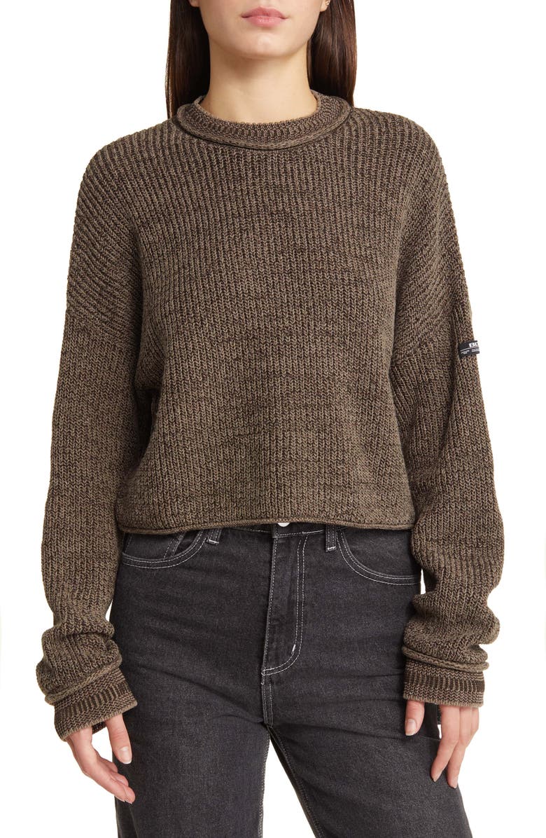 BDG Urban Outfitters Mélange Roll Edge Sweater, Main, color, 