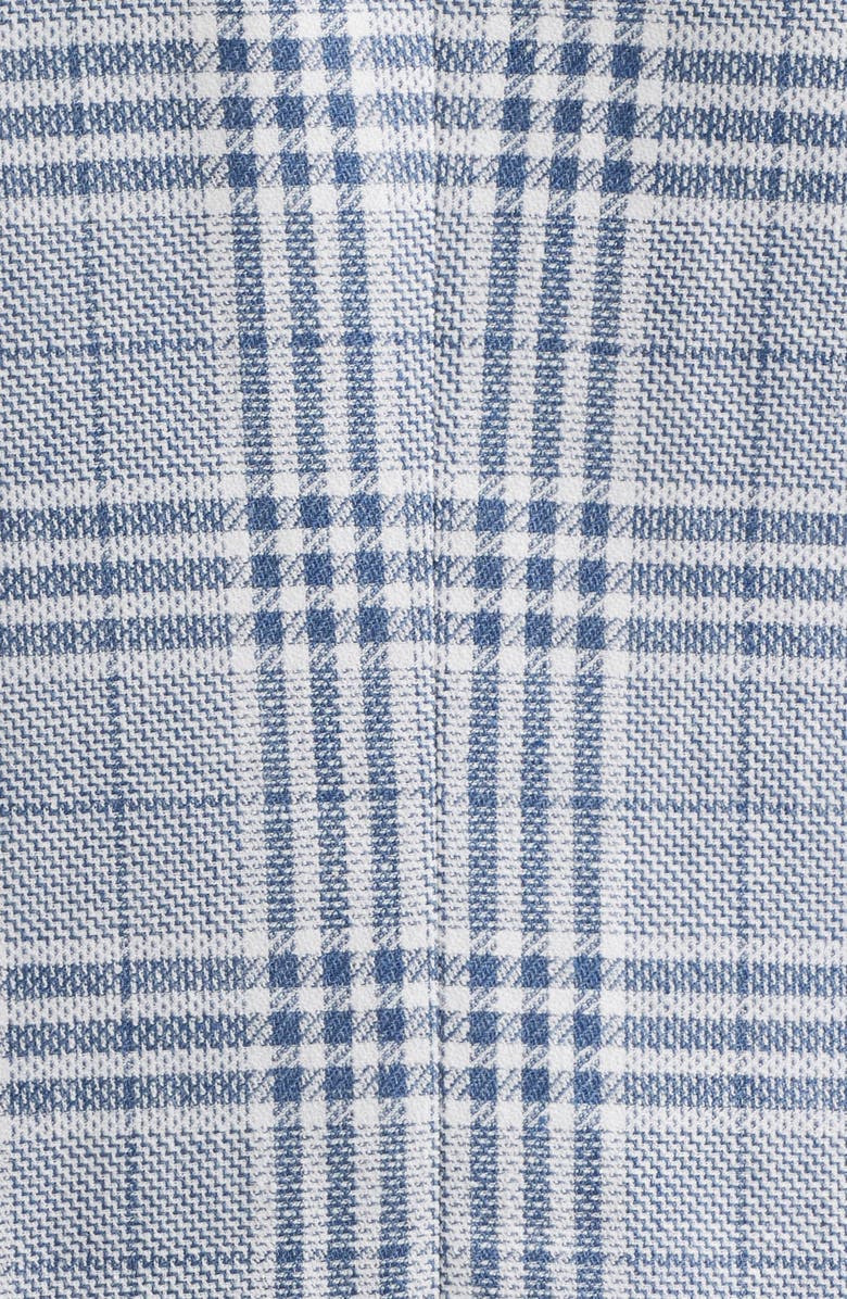 BOSS Hutson Slim Fit Blue & White Plaid Linen & Cotton Blend Sport Coat, Alternate, color, Open Blue