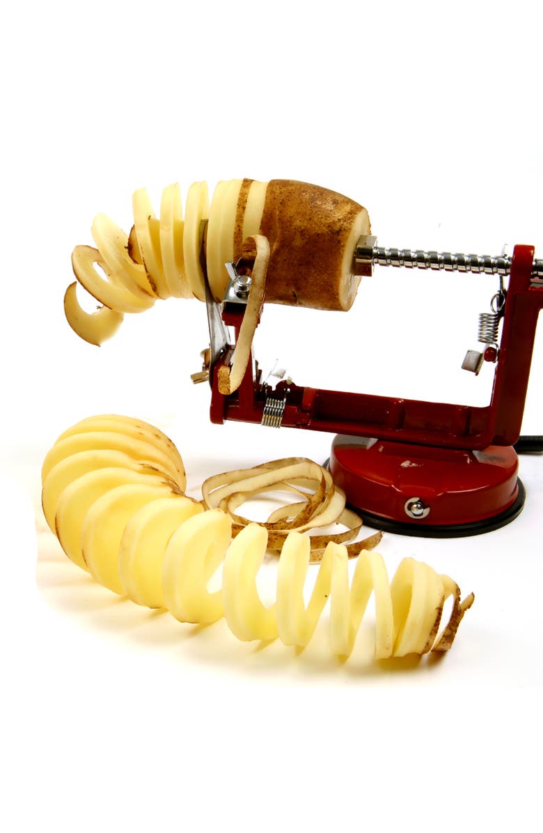 Norpro Apple-Master Parer, Slicer & Corer With Vacuum Base and Clamp for Rough Surfaces, Alternate, color, Red