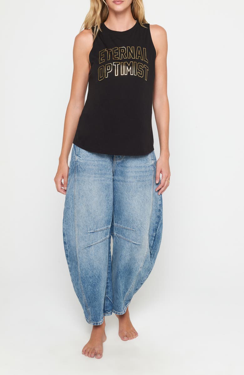 Spiritual Gangster Eternal Optimist Jade Logo Tank, Alternate, color, Black